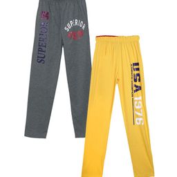 Fashionable Boys Pack Of 2 Printed Relax-Fit Pure Cotton Track Pants-image-94