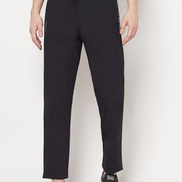 Octave Men Black Solid Cotton Track Pants-picture-29