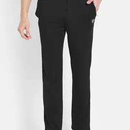 Octave Men Black Solid Cotton Track Pants-image-20