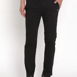 Octave Men Black Solid Cotton Track Pants-image-24
