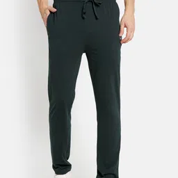 Octave Men Green Regular Fit Solid Cotton Track Pants-image-72
