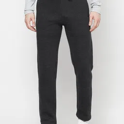 Octave Men Charcoal Solid Cotton Track Pants-image-65