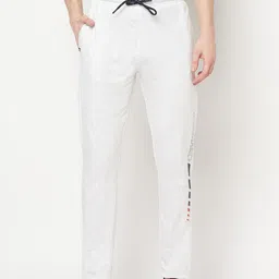 Octave Men White Solid Cotton Track Pants-image-27