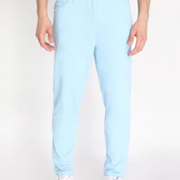 CHKOKKO Men Blue Solid Cotton Regular Fit Track Pants-image-29
