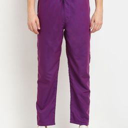 JAINISH Men Purple Solid Pure Cotton Slim-Fit  Track Pants-image-23