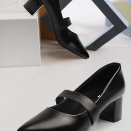 ELLE Pointed Toe Block Heel Pumps-6