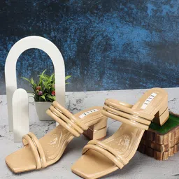 ELLE Embellished Open Toe Block Heels-8