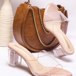 DressBerry Beige Pointed Toe Block Pumps Heels-23