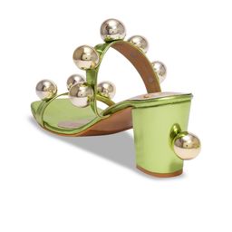 THE WHITE POLE Embellished Open Toe Block Heels image 5