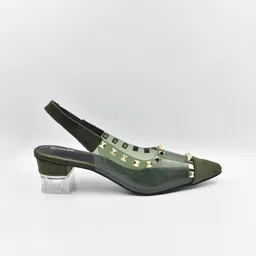 SHRIVAS BY ARCHITA MEHTA Pointed Toe Embellished Block Heeled Pumps image 2