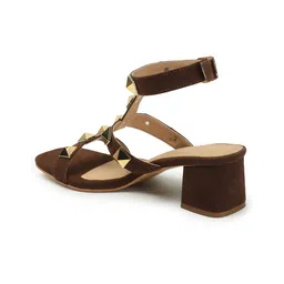 ICONICS Embellished Open Toe Block Heels image 4
