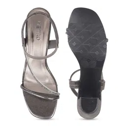 Metro Embellished Open Toe Block Heels With Backstrap image 4