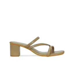 Get Glamr Beige Block Heels image 2