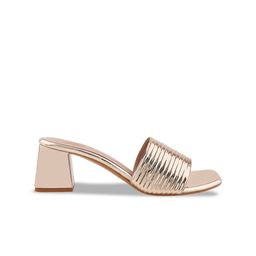 Shoetopia Textured Open Toe Block Heels image 3