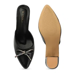 ICONICS Pointed Toe Block Mules With Bows image 4