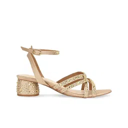 CAI Embellished Open Toe Block Heels image 5