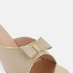 Anouk Gold-Toned Embellished Open Toe Block Heels image 2