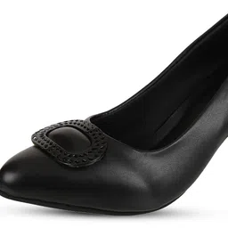 SHUZ TOUCH Embellished Pointed Toe Block Heeled Pumps image 5