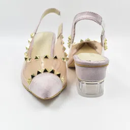 SHRIVAS BY ARCHITA MEHTA Embellished Pointed Toe Block Heeled Pumps image 4