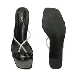 ICONICS Embellished Open Toe Block Heels image 2