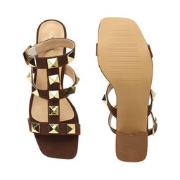 ICONICS Embellished Open Toe Block Heels image 3