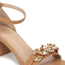 Truffle Collection Embellished Open Toe Ankleloop Block Heels image 3