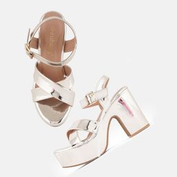 DressBerry Open Toe Block Heels With Buckles image 2