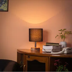 Pinecraft INTERNATIONAL Brown & Black Edra Table Lamp With Shade image 2