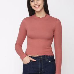 AMERICAN EAGLE OUTFITTERS Women Red Slim Fit T-shirt-picture-17