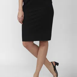 Van Heusen Woman Women Black Solid Straight Pencil Skirt-picture-21