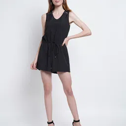 Purple State Black with Lace Inserts Jumpsuit-image-19