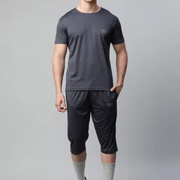 VIMAL JONNEY Men Grey Solid Cotton 3/4th Track Suit-image-78