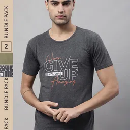 VIMAL JONNEY Pack Of 2 Typography Printed Cotton T-shirt-picture-13