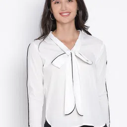 DRAAX Fashions Tie-Up Neck Top-image-93