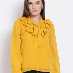DRAAX Fashions Tie-Up Neck Top-image-52