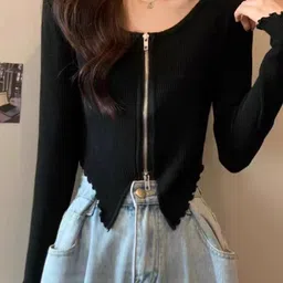 StyleCast Girls Black Ribbed Round Neck Top-picture-45