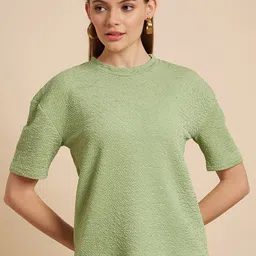 MINT STREET Self Design Round Neck Top-image-20