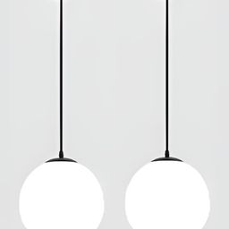 Whiteray Black & White 2 Pieces Glass Contemporary  Ceiling Lamp-image-86