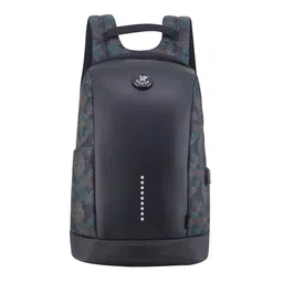 Arctic Fox Unisex Black & Navy Blue Solid Slope Anti Theft Backpack With USB Charging-2