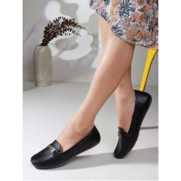 Iconics Women Slip On Black Loafers-picture-32