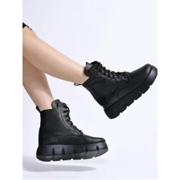 Shoetopia Smart Casual Black Boots for Women-picture-22