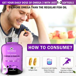 Naturyz Triple Strength Omega 3 Fish Oil 60 Softgels & Mango Flavoured Triple Omega 3 60 Softgels Combo,  2 Piece(s)/Pack  image 5