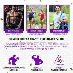 Naturyz Triple Strength Omega 3 Fish Oil 60 Softgels & Triple Strength Omega 3 Fish Oil  with Vitamin D Vanilla 60 Softgels Combo,  2 Piece(s)/Pack  image 4