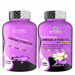Naturyz Triple Strength Omega 3 Fish Oil 60 Softgels & Triple Strength Omega 3 Fish Oil  with Vitamin D Vanilla 60 Softgels Combo,  2 Piece(s)/Pack -17