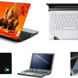 Mitram 5in1 Laptop Accessories Combo 15.6 Inch Maratha laptop Skins Stickers, Screen Guard, Key Guard, Mouse Pad and Palmrest Skin for HP-DELL-Lenovo-Asus-Acer Laptops || Notebooks Combo Set-28