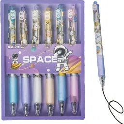 Space Design Black Gel Pen Set For Boys & Girls, Smooth Retractable Pen for Kids Gel Pen-20