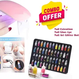 Proffessional Nail Extention With 48pc Glitter Bottle and 1pc glue For nail Art-picture-18