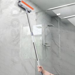 2in1 Floor Brush Scrubber Brush with Long Handle Grout Brush Shower Kitchen Plastic Wet Brush-image-45