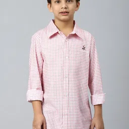 Beverly Hills Polo Club Boys Grid Tattersall Checked Casual Shirt-image-58
