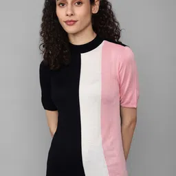Allen Solly Woman Colourblocked High Neck T-shirt-image-44